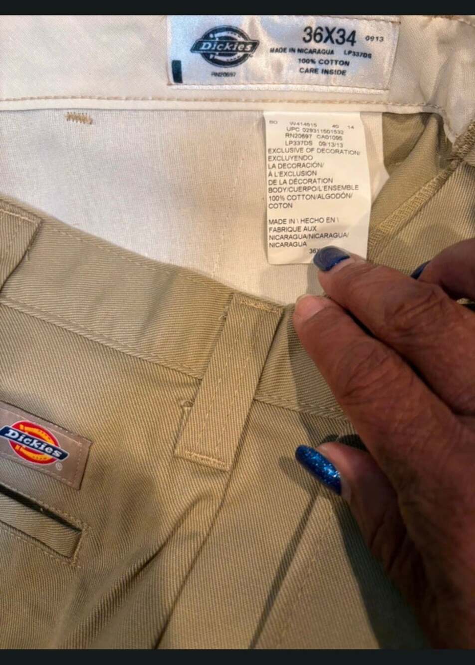 Dickies LP337DS Men's Khaki Cargo Work Pants 36x34